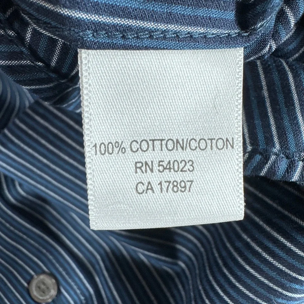 Banana Republic Button Down Mens M Blue Striped Slim Fit Long Sleeve Shirt NWT
